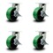 Service Caster 8 Inch Heavy Duty Green Poly on Cast Iron Swivel Caster Set with Brakes, 4PK SCC-KP92S830-PUR-GB-SLB-4 - alternate 2